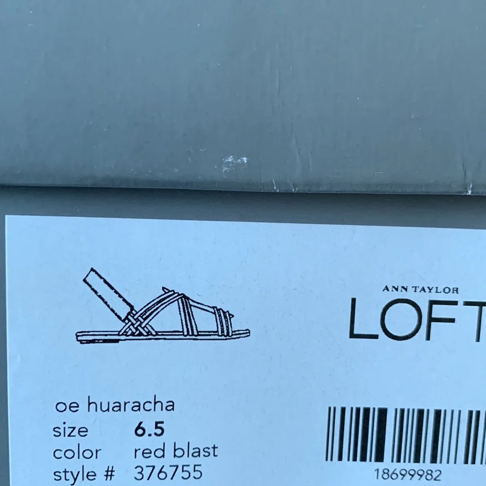 NIB LOFT Red Huaracha Slingback Sandals Size 6.5